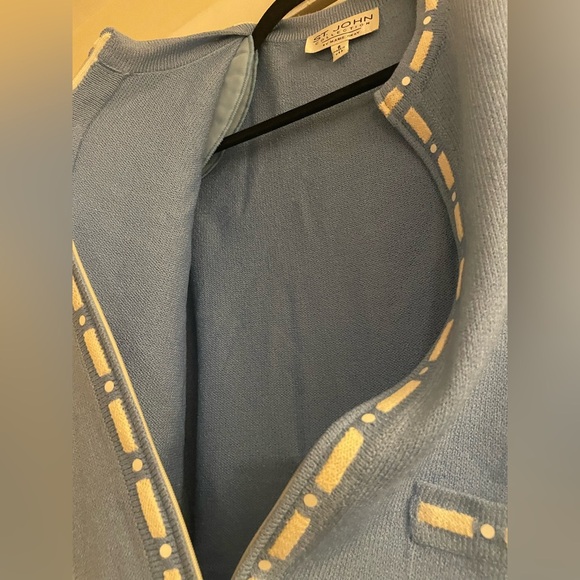 St. John Blue and white classic old money Two-Piece maxi knit Skirt Suit size 6 - Picture 6 of 15